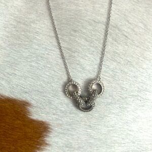 Judith jack interlocking crystal pave rings necklace